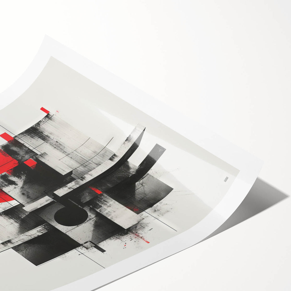 Brutalist Wall Art | Geometric Concrete Abstract | Industrial Canvas Print