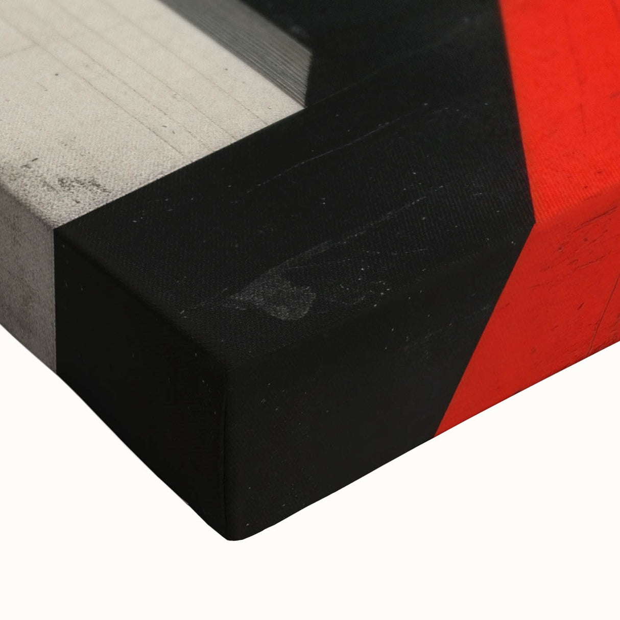 Brutalist Wall Art | Geometric Concrete Structure | Red Abstract Canvas Print