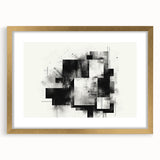 Brutalist Wall Art | Abstract Geometric Black and White Industrial Print