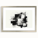 Brutalist Wall Art | Abstract Geometric Black and White Industrial Print