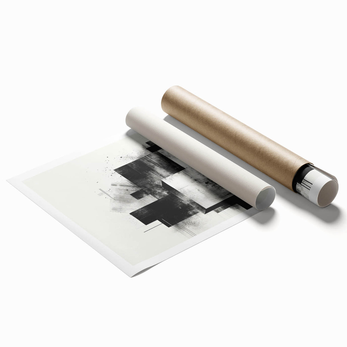 Brutalist Wall Art | Abstract Geometric Black and White Industrial Print