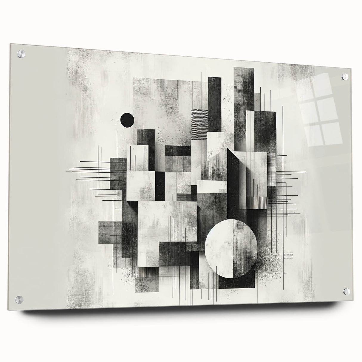Brutalist Wall Art | Abstract Geometric Black and White Modern Art Print