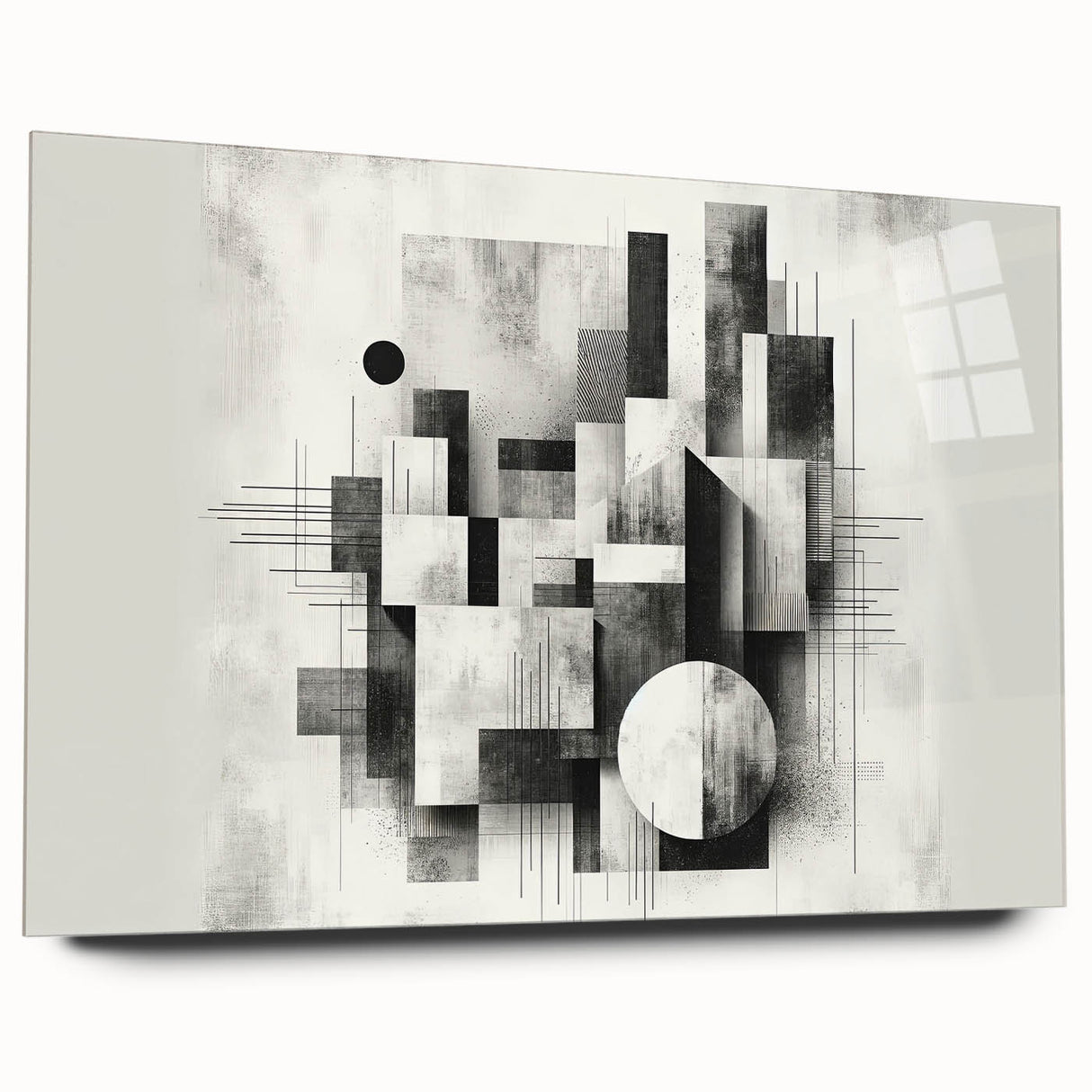 Brutalist Wall Art | Abstract Geometric Black and White Modern Art Print