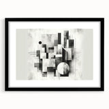 Brutalist Wall Art | Abstract Geometric Black and White Modern Art Print