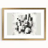 Brutalist Wall Art | Abstract Geometric Black and White Modern Art Print