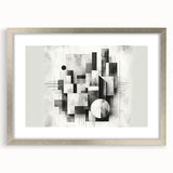 Brutalist Wall Art | Abstract Geometric Black and White Modern Art Print