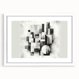 Brutalist Wall Art | Abstract Geometric Black and White Modern Art Print