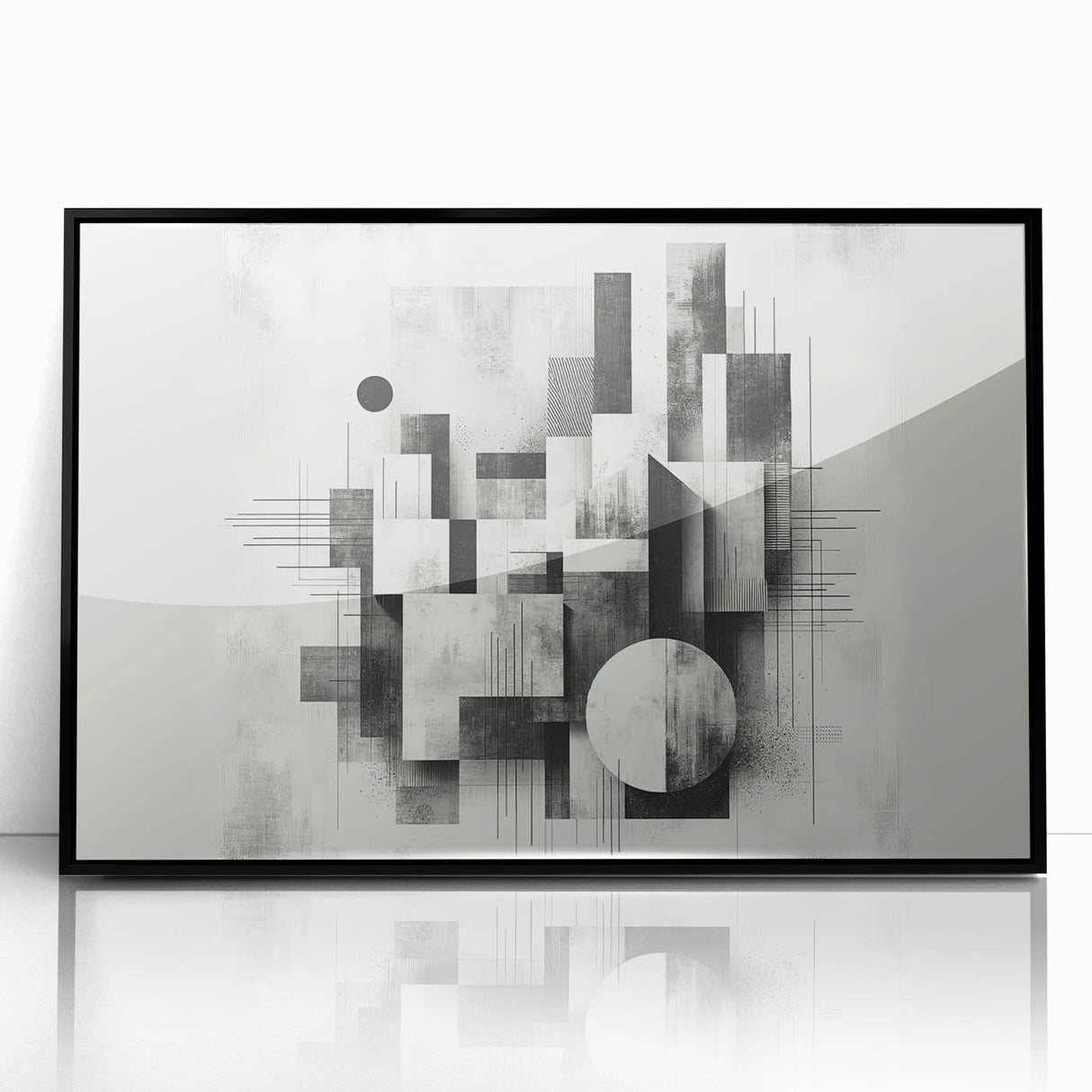 Brutalist Wall Art | Abstract Geometric Black and White Modern Art Print