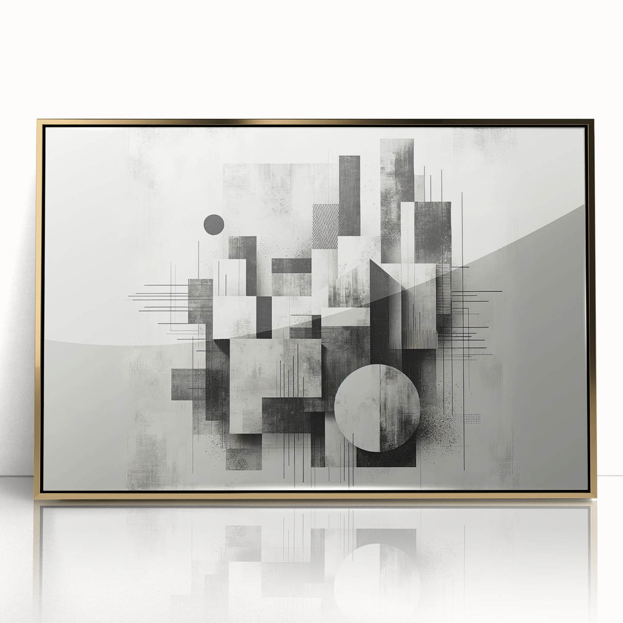 Brutalist Wall Art | Abstract Geometric Black and White Modern Art Print