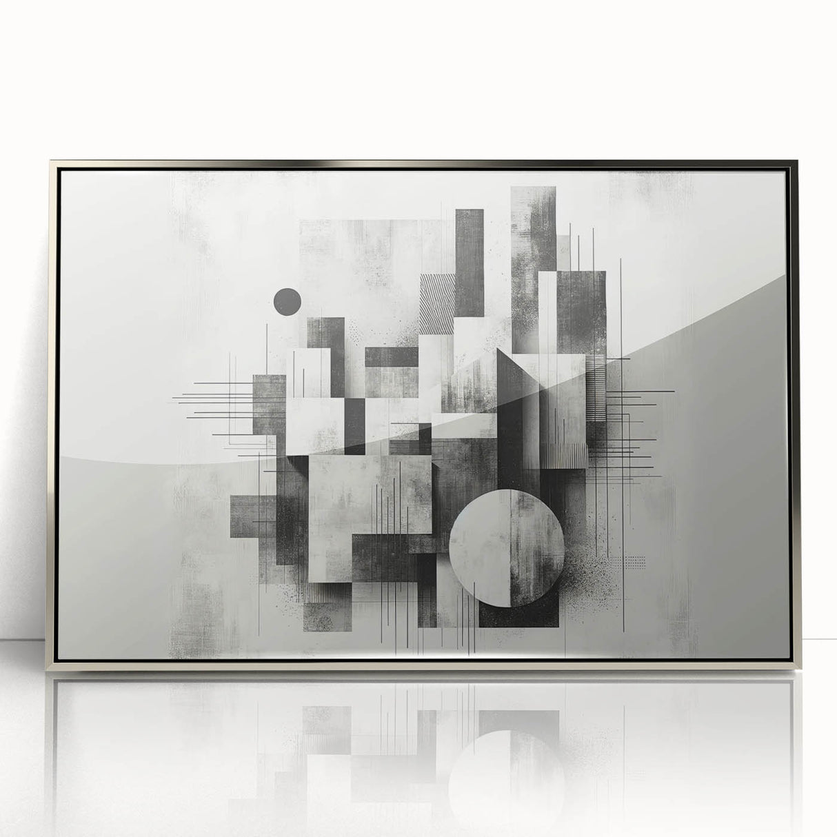 Brutalist Wall Art | Abstract Geometric Black and White Modern Art Print
