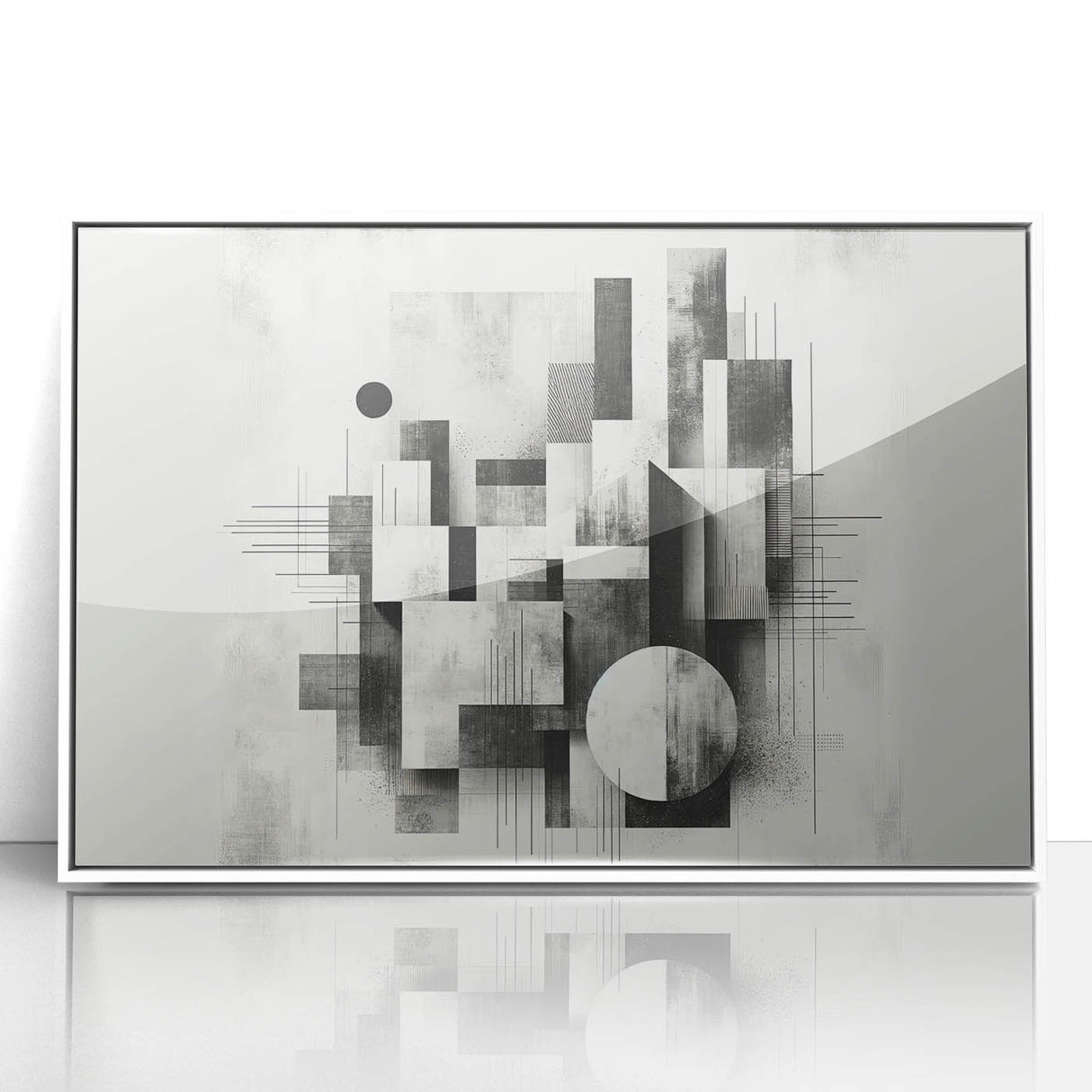 Brutalist Wall Art | Abstract Geometric Black and White Modern Art Print