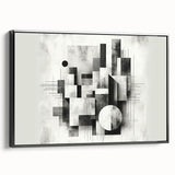 Brutalist Wall Art | Abstract Geometric Black and White Modern Art Print