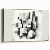Brutalist Wall Art | Abstract Geometric Black and White Modern Art Print