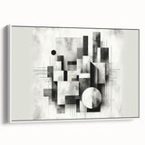 Brutalist Wall Art | Abstract Geometric Black and White Modern Art Print