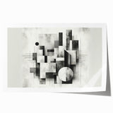 Brutalist Wall Art | Abstract Geometric Black and White Modern Art Print