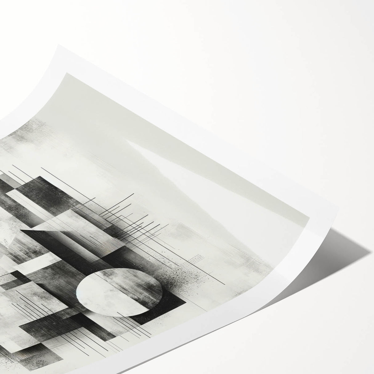 Brutalist Wall Art | Abstract Geometric Black and White Modern Art Print