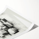 Brutalist Wall Art | Abstract Geometric Black and White Modern Art Print