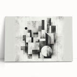 Brutalist Wall Art | Abstract Geometric Black and White Modern Art Print