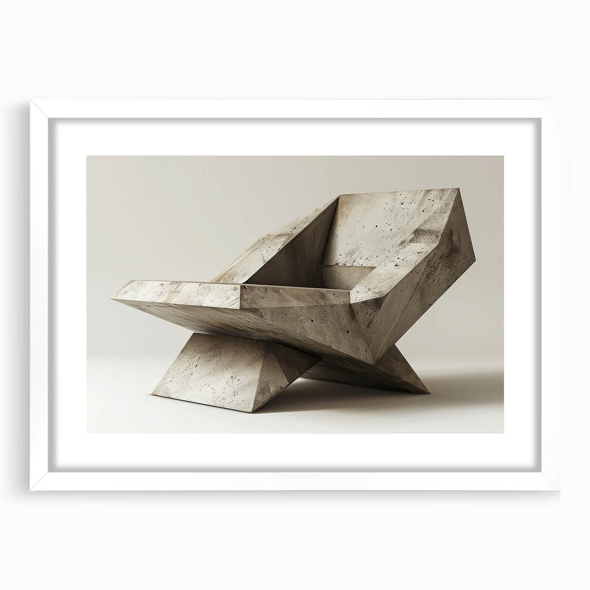 Brutalist Design Art | Geometric Concrete Sculpture Modern Industrial Print