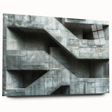 Brutalist Wall Art | Raw Concrete Geometric Structure Industrial Print