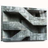 Brutalist Wall Art | Raw Concrete Geometric Structure Industrial Print