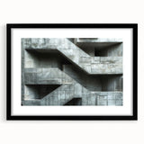 Brutalist Wall Art | Raw Concrete Geometric Structure Industrial Print
