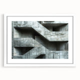 Brutalist Wall Art | Raw Concrete Geometric Structure Industrial Print