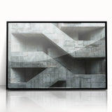 Brutalist Wall Art | Raw Concrete Geometric Structure Industrial Print