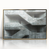 Brutalist Wall Art | Raw Concrete Geometric Structure Industrial Print