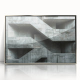 Brutalist Wall Art | Raw Concrete Geometric Structure Industrial Print