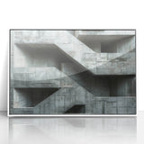 Brutalist Wall Art | Raw Concrete Geometric Structure Industrial Print