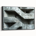 Brutalist Wall Art | Raw Concrete Geometric Structure Industrial Print