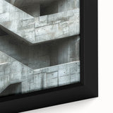 Brutalist Wall Art | Raw Concrete Geometric Structure Industrial Print