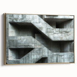 Brutalist Wall Art | Raw Concrete Geometric Structure Industrial Print