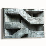 Brutalist Wall Art | Raw Concrete Geometric Structure Industrial Print