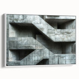 Brutalist Wall Art | Raw Concrete Geometric Structure Industrial Print