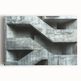 Brutalist Wall Art | Raw Concrete Geometric Structure Industrial Print