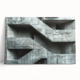 Brutalist Wall Art | Raw Concrete Geometric Structure Industrial Print
