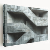 Brutalist Wall Art | Raw Concrete Geometric Structure Industrial Print