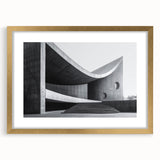 Brutalist Wall Art | Curved Concrete Structure Modern Architectural Print