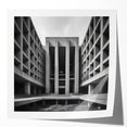 Brutalist Wall Art | Geometric Concrete Architecture | Industrial Canvas
