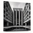 Brutalist Wall Art | Geometric Concrete Architecture | Industrial Canvas