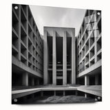 Brutalist Wall Art | Geometric Concrete Architecture | Industrial Canvas