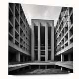 Brutalist Wall Art | Geometric Concrete Architecture | Industrial Canvas