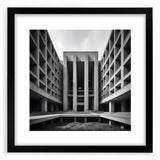 Brutalist Wall Art | Geometric Concrete Architecture | Industrial Canvas