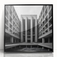 Brutalist Wall Art | Geometric Concrete Architecture | Industrial Canvas