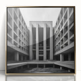 Brutalist Wall Art | Geometric Concrete Architecture | Industrial Canvas