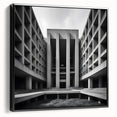 Brutalist Wall Art | Geometric Concrete Architecture | Industrial Canvas
