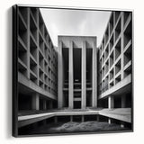 Brutalist Wall Art | Geometric Concrete Architecture | Industrial Canvas