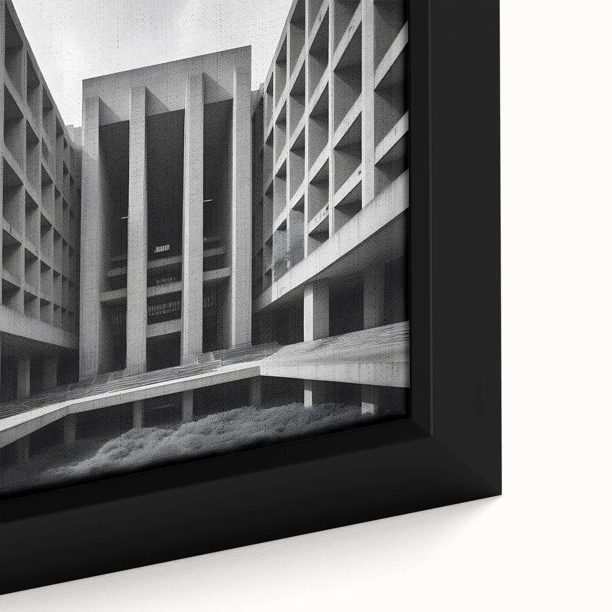 Brutalist Wall Art | Geometric Concrete Architecture | Industrial Canvas